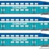 Rapido 146030 HO BiLevel Commuter Car: Coaster - Original: Set #1
