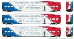 Rapido 146033 HO BiLevel Commuter Car: FrontRunner Set 1