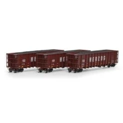 Athearn 7477 HO Scale Thrall High Side Gondola With Load Herzog "Brown" HZGX 3 Pack #2