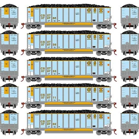 Athearn 81601 HO Scale BethGon Coalporter CSX 5 Pack #1 4 Athearn 81601 HO Scale BethGon Coalporter CSX 5 Pack #1 - Image 2