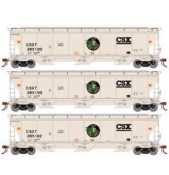 Athearn Genesis G89978 HO Scale Trinity 3 Bay Covered Hopper "Grain Express" CSX 3 Pack #2
