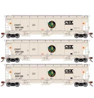Athearn Genesis G89978 HO Scale Trinity 3 Bay Covered Hopper "Grain Express" CSX 3 Pack #2 3 Athearn Genesis G89978 HO Scale Trinity 3 Bay Covered Hopper "Grain Express" CSX 3 Pack #2