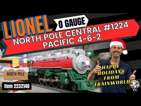 Lionel 2232140 O North Pole Central #1224 LionChief Plus 2.0 Pacific 4-6-2 4 Lionel 2232140 O North Pole Central #1224 LionChief Plus 2.0 Pacific 4-6-2 - Image 2