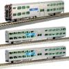 Kato 106-8703DCC N Scale Gallery Bi-Level Commuter Train Metra 3 Car Set With DCC (NO Track Or Power -Athearn Store kato 106 8703dcc n scale gallery bi level commuter train metra 3 car set with dcc