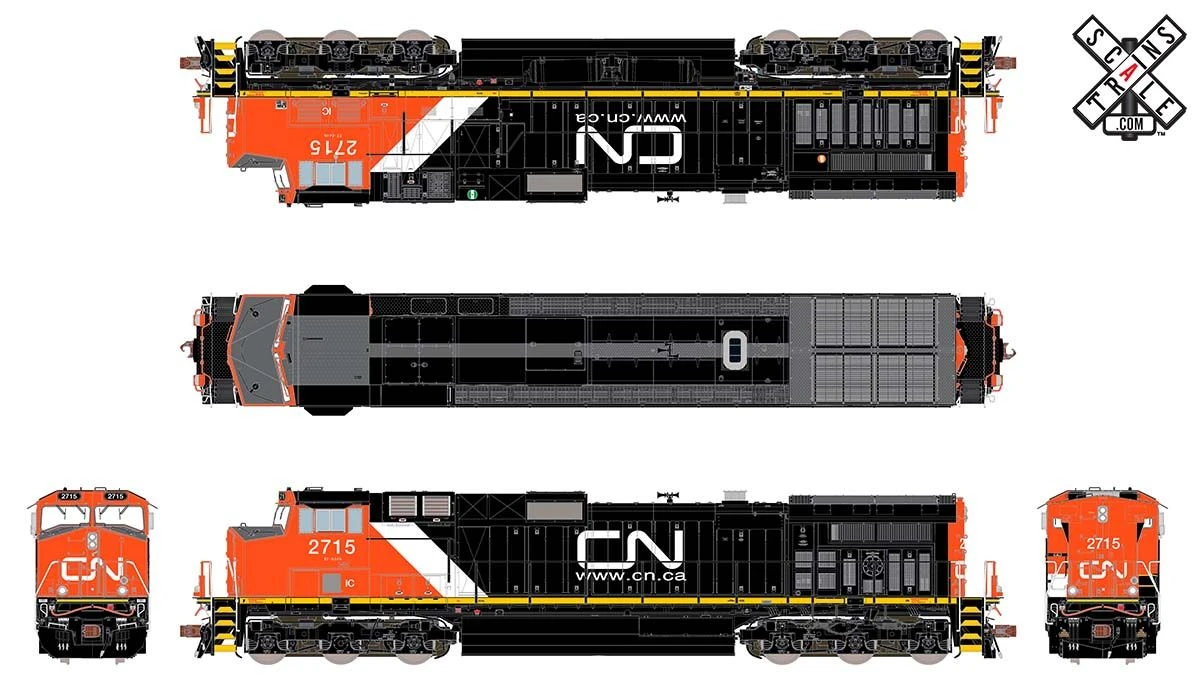ScaleTrains 33460 Rivet HO Scale GE Dash 9 (C44-9W) Canadian National IC/CN 2717 DCC And LokSound 4 ScaleTrains 33460 Rivet HO Scale GE Dash 9 (C44-9W) Canadian National IC/CN 2717 DCC And LokSound - Image 2