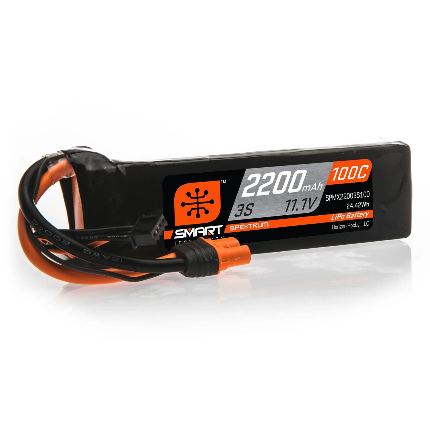 Spektrum 11.1V 2200mAh 3S 100C Smart LiPo Battery: IC3 #SPMX22003S100 3 Spektrum 11.1V 2200mAh 3S 100C Smart LiPo Battery: IC3 #SPMX22003S100